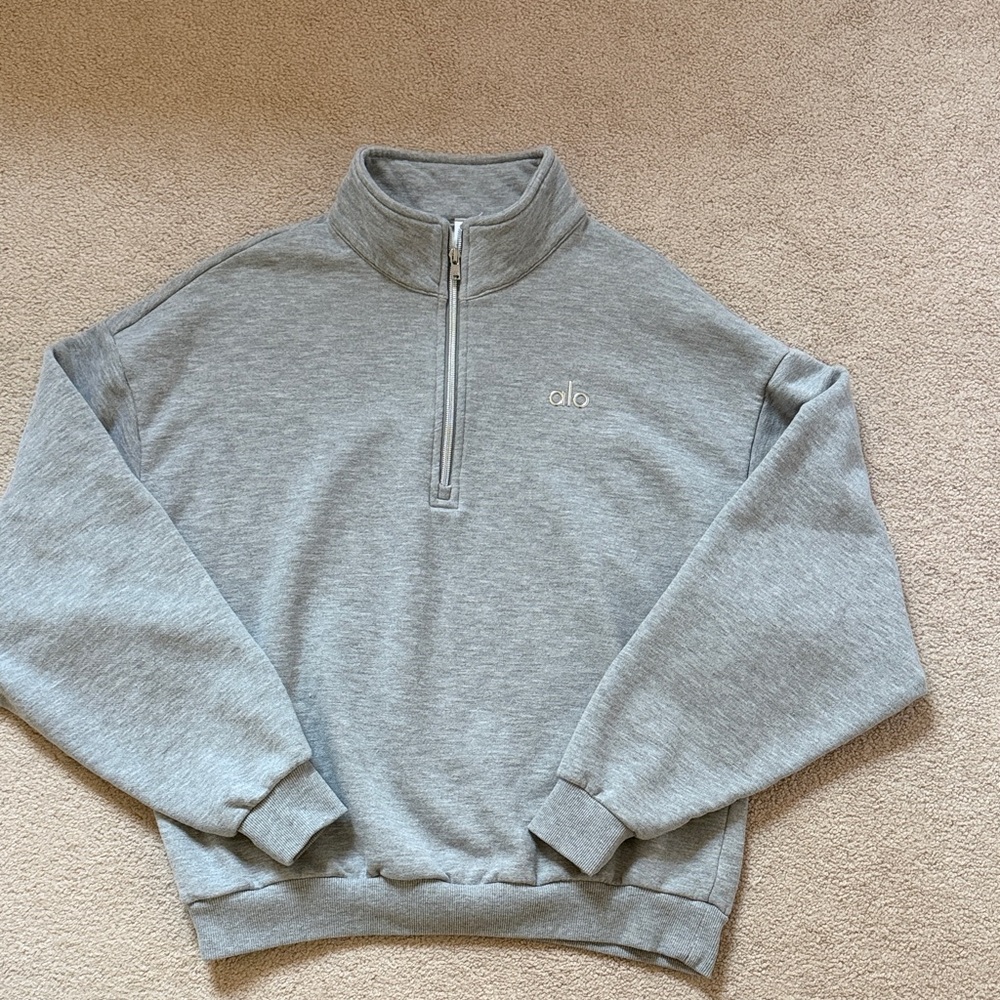 ALO Women’s Gray Quarter-Zip Sweater